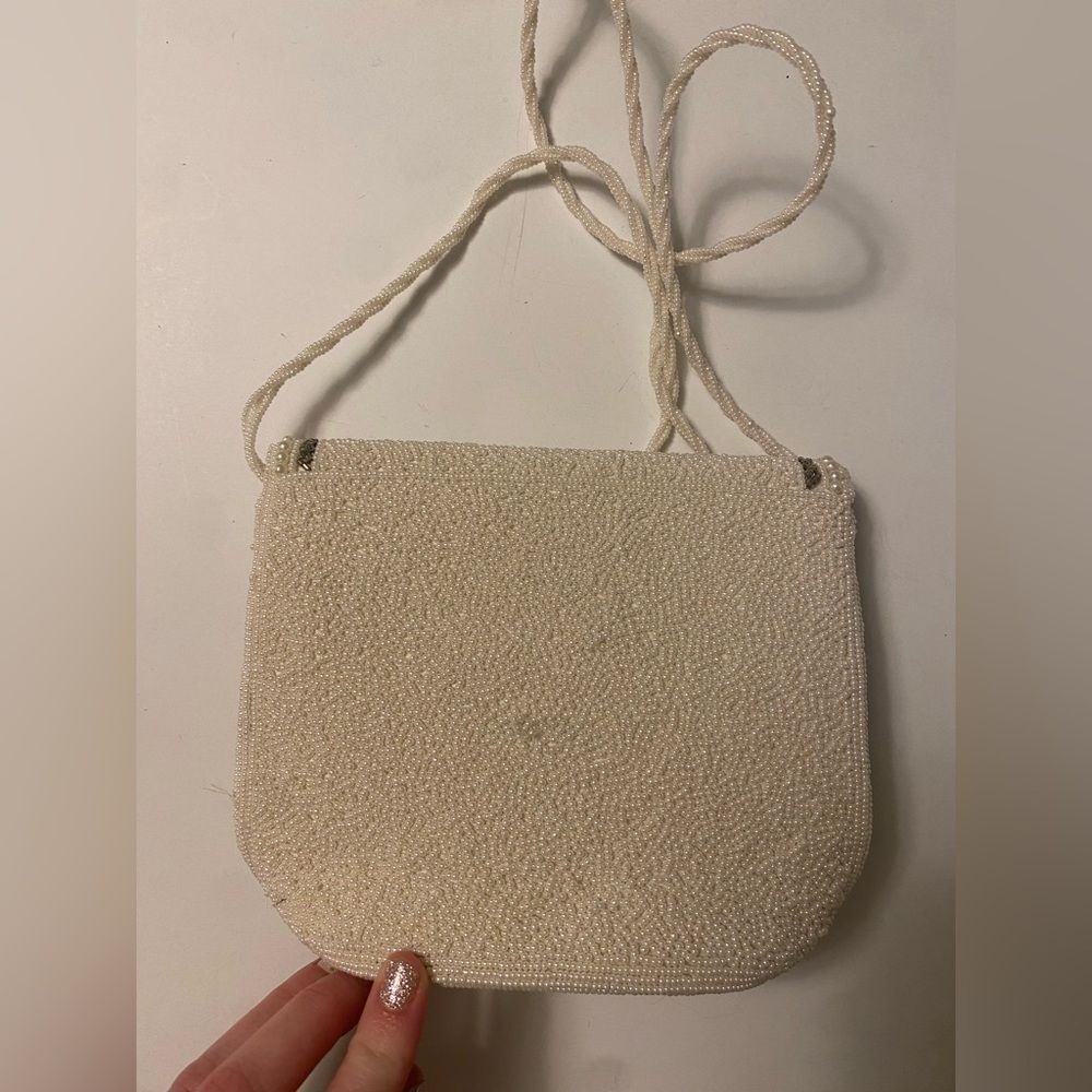 Vintage Inge Christopher White Beaded Purse - Picture 4 of 9
